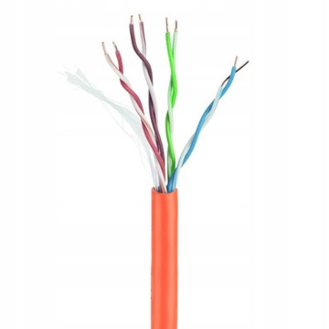 Сетевой кабель UTP LAN CCA кат. 5e красный.