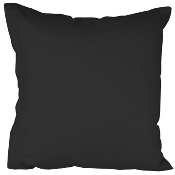 POSZEWKA MATOWA CZARNA BLACK 40X40 JEDNOKOLOROWA DO SPANIA JASIEK BAWEŁNA