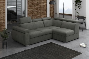 BOSTON X sofa rogowa z funkcją spania i zagłówkami