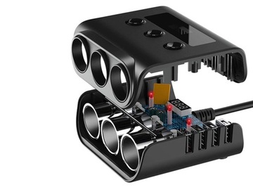 Дистрибьютор 3X розетка LIGER 12-24V 4X USB