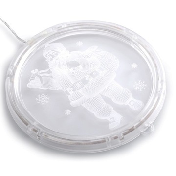 AmeliaHome Новогоднее украшение СВЕТОДИОДНЫЙ ВИТРАЖ САНТА