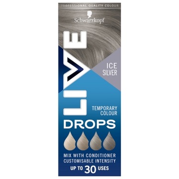 SCHWARZKOPF LIVE Drops farba półtrwała do Włosów Ice Silver Lodowy Srebrny