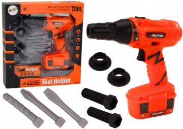 Дриль на батарейки з гвинтиками зелена 170x160 мм Lean Toys