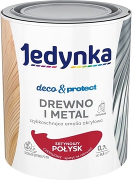 Jedynka Drewno Metal Satynowy Połysk Czerwony 0,7L