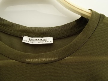 84__ZARA__ bluzka damska KHAKI SIATKA__36 S