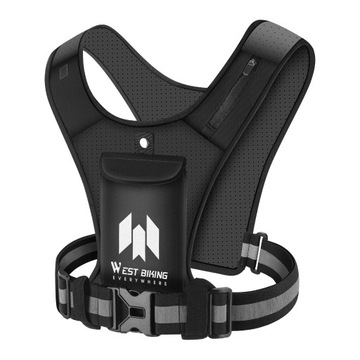 Cycling reflective vest buckle snaps black