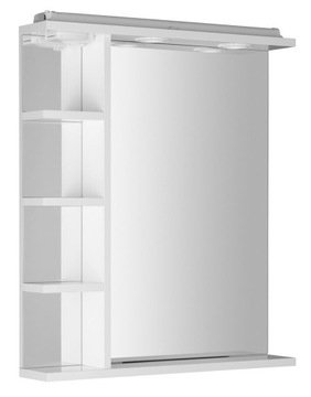 KORIN lustro z oświetleniem LED z gniazdkiem i półkami 60x70x12cm