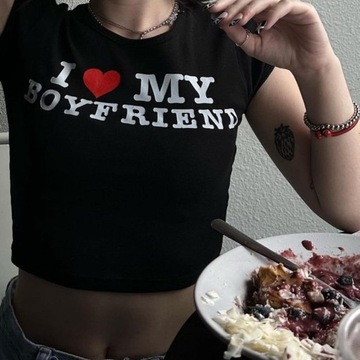 Женская футболка I Love My Boyfriend Baby Tees BF