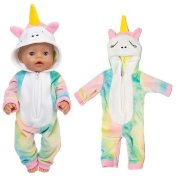 Śliczne Unicorn strój dla 17 Cal laleczka bobas 43cm noworodki laleczka