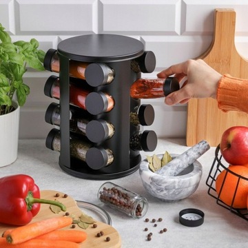 ВРАЩАЮЩИЕСЯ ПОЛОЧКИ ДЛЯ СПЕЦИЙ, КОНТЕЙНЕРЫ 16 шт. + БЕСПЛАТНЫЕ НАКЛЕЙКИ