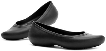 БАЛЕТКИ ДЛЯ РАБОТЫ CROCS, ЧЕРНЫЕ ШЛЕПАНЦЫ, размер 38,5