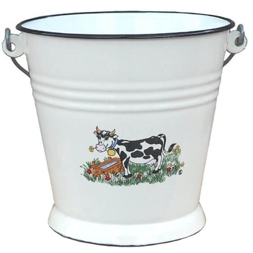 Wiaderko emaliowane retro 5 L wiadro białe