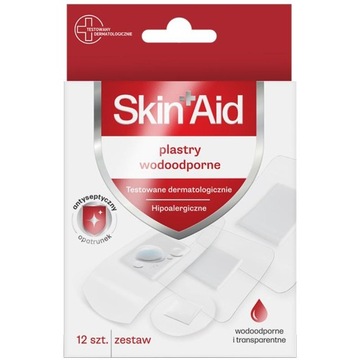 Skin Aid Plastry wodoodporne z chlorheksydyną zestaw 12 sztuk