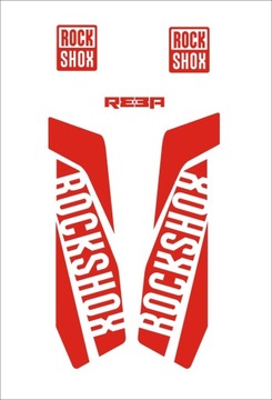 REBA ROCK SHOX czerwone naklejki na amortyzator