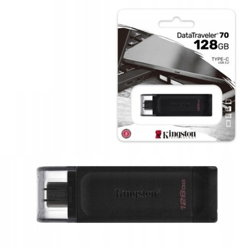 Pendrive Kingston 128GB USB Typ C USB-C DT70 czarn