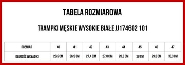 BIG STAR TRAMPKI MĘSKIE WYSOKIE BIAŁE JJ174602 101 41