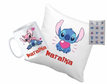 Lilo i Stich Zestaw Upominkowy Kubek Poszewka Naklejki