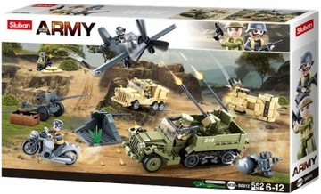 KLOCKI SLUBAN ARMY CZOŁG M3 TRACK+POLE BITWY 552EL