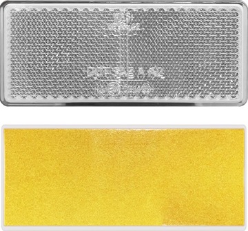 ODBLASK PROSTOKĄTNY NA TAŚMĘ SAMOPRZYLEPNĄ BIAŁY TRWAŁY WAŚ