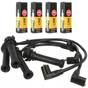 KABLE PRZEWODY + 4x ŚWIECA NGK FOCUS MK1 MK2 MK3