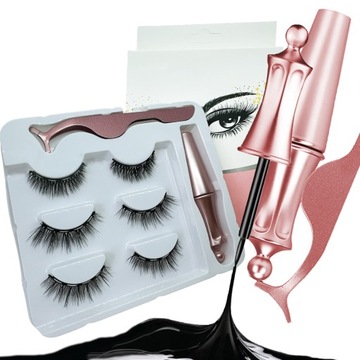 RZĘSY MAGNETYCZNE PĘSETA MAGNETYCZNY EYELINER 3 SZTUKI