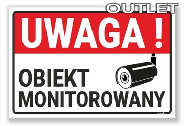 OUTLET - OBIEKT MONITOROWANY - Tabliczka 33x21 cm PCV 3 mm Druk UV TRWAŁY!