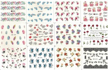 НАКЛЕЙКИ ДЛЯ НОГТЕЙ С ВОДОЙ 50 шт. ЦВЕТОЧНЫЕ УКРАШЕНИЯ