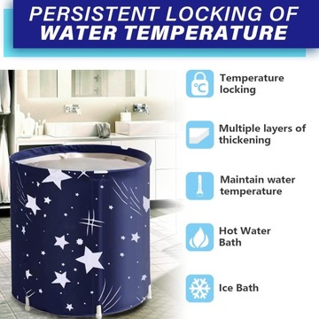 Портативная СКЛАДНАЯ ВАННА СКЛАДНАЯ ВАННА ПВХ ДЛЯ ВЗРОСЛЫХ 70x65 СМ СПА