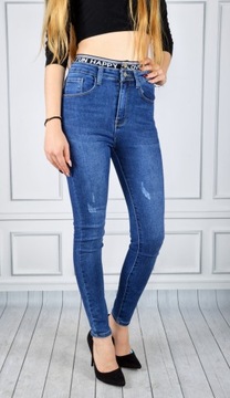 Damskie Spodnie Jeansy Jeansowe Modelujące SKINNY