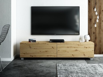 SZAFKA RTV STOJĄCA 140 CM DĄB ARTISAN POŁYSK MAT