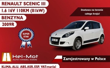 Renault Scenic III Van 1.6 16v 110KM 2009 Renault Scenic 1.6 16V 2009R, Klima, Hak, Alu, Zarejestrowany w Polsce 1.6, zdjęcie 1