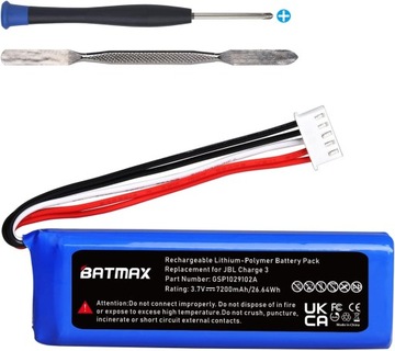 Akumulator Bateria GSP1029102A do JBL Charge 3 - Czerwone po Prawej 7200mAh