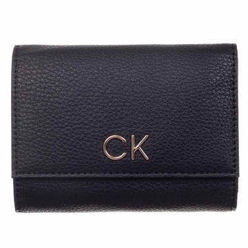 CALVIN KLEIN BEZPIECZNY PORTFEL LOCK TRIFOLD BLACK