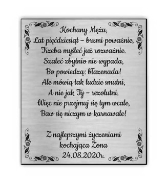 Tabliczka dedykacja do książki na Urodziny GRAWER