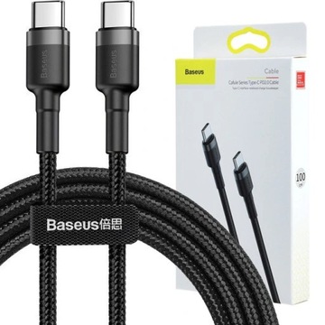 BASEUS MOCNY KABEL DO TELEFONU USB TYPU C SZYBKIE ŁADOWANIE QC PD 60W 1M