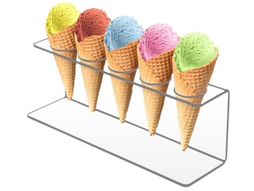 ПОДСТАВКА, КОРМУШКА, ПОДСТАВКА НА 5 ВАФЕЛЬ PLEXI МОРОЖЕНОЕ