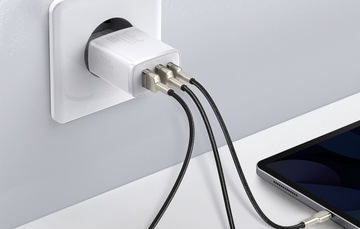 МОЩНОЕ СЕТЕВОЕ ЗАРЯДНОЕ УСТРОЙСТВО BASEUS БЛОК ПИТАНИЯ ДЛЯ ТЕЛЕФОНА USB-C USB-A QC 30 Вт