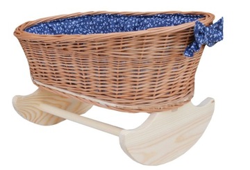 KOŁYSKA WIKLINOWA D/LALEK NATURALNY + OBSZYCIE