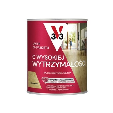 V33 LAKIER DO PARKIETU W.WYTRZYMAŁOŚĆ 0,75L SATYNA