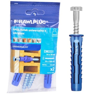 Rawlplug Kołek uniwersalny 14x70mm z wkrętem 2szt