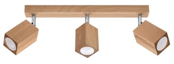 Plafon KEKE 3 dąb drewno GU10 do LED 1037 SOLLUX