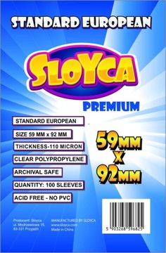 SLOYCA Koszulki Standard European Premium 59x92mm