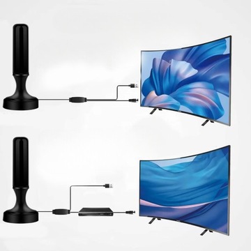MOCNA ANTENA AKTYWNA POKOJOWA DVBT2 TV FHD 4K MUX-8 LTE WZMACNIACZ MAGNES