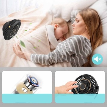 НАСТОЛЬНЫЙ ВЕНТИЛЯТОР USB 360° 2400 МАЧ С ЗАЖИМОМ ДЛЯ ЛЕТА