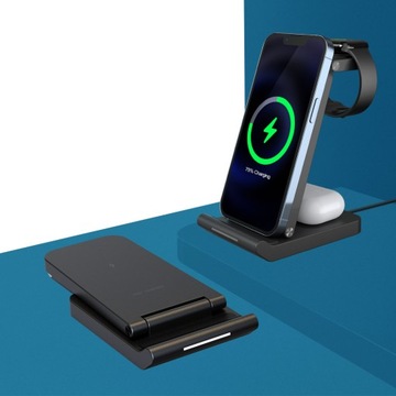 Беспроводное зарядное устройство 3in1 Charging Station для iPhone Apple Watch Airpods