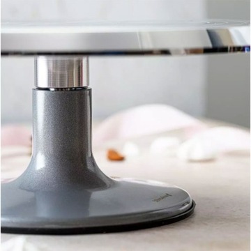 Металлическая вращающаяся тарелка 25,5 СМ ДЛЯ УКРАШЕНИЯ ТОРТОВ И ИЗДЕЛИЙ