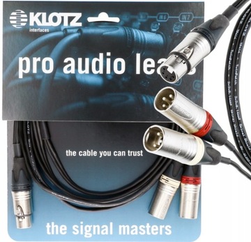 Микрофонный кабель KLOTZ STEREO XLR — 2x MONO 1,5 м