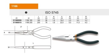 ПЛОСКОГУБЦЫ ПОЛУКРУГЛЫЕ BETA ПРЯМЫЕ 160 1166 HIT