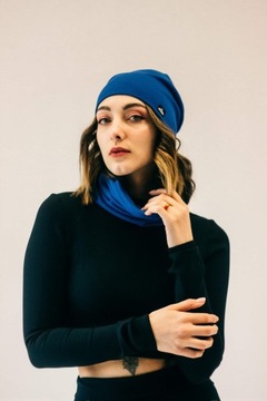 Женский комплект шапка+шарф на осень Василек