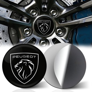 EMBLEMAT ZNACZEK na dekielek kapsel do felgi PEUGEOT NOWE LOGO 56mm 1 szt
